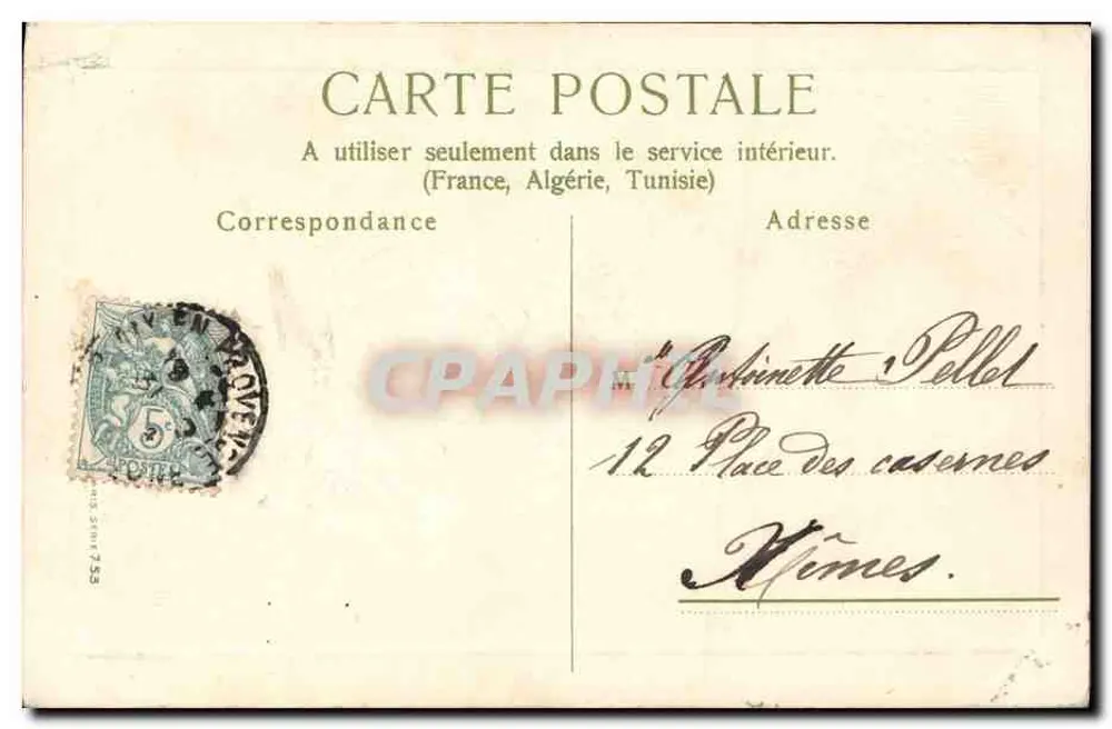 Lilas y bata de montar — Feliz Año — Jane M. — Tarjeta postal francesa - Reverso