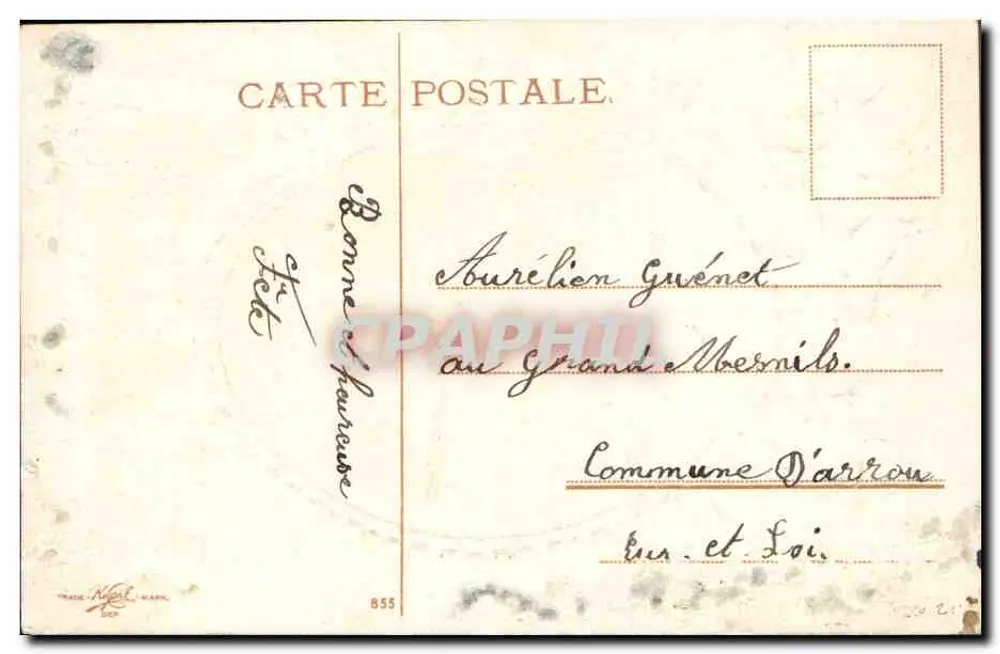 Junge Frau im Porträt — Violets — Verleger Néel, Nr. 855 - Rückseite