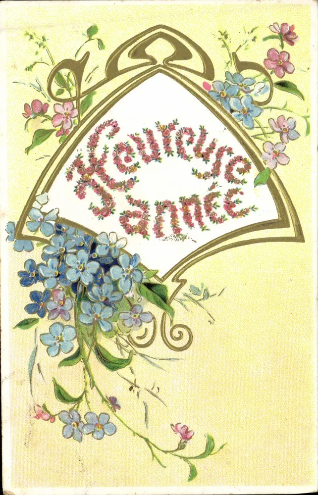 Flores — 'Bom Ano' — União Postal Universal - Frente