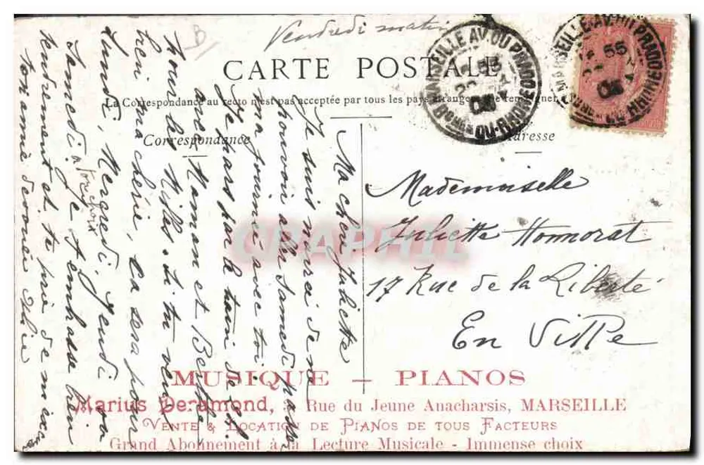 Mme Buisson — Retrato em traje de atriz — Editor Benque - Verso