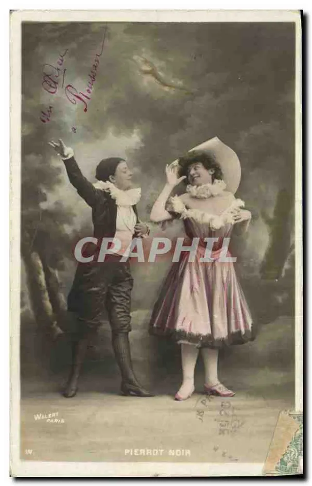 Pierrot Noir — theaterscène — uitgever WELERT PARIS, serie-nummer 5034 - Voorkant