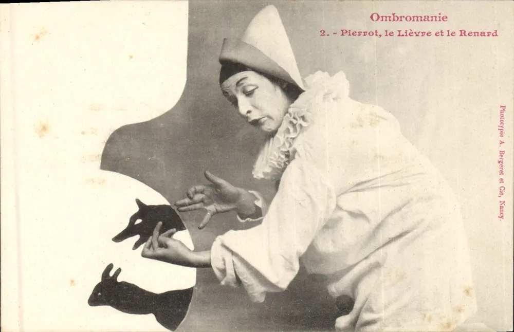 Pierrot, der Hase und der Fuchs — Ombromanie — Phototypie A. Berguet & Cie, Nancy - Vorderseite