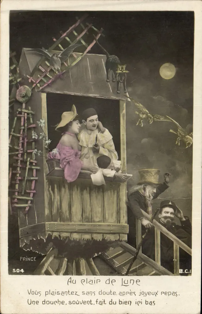 Sob a luz da lua — cena noturna com casal e personagens — editor PRINCE, n° 504 - Frente
