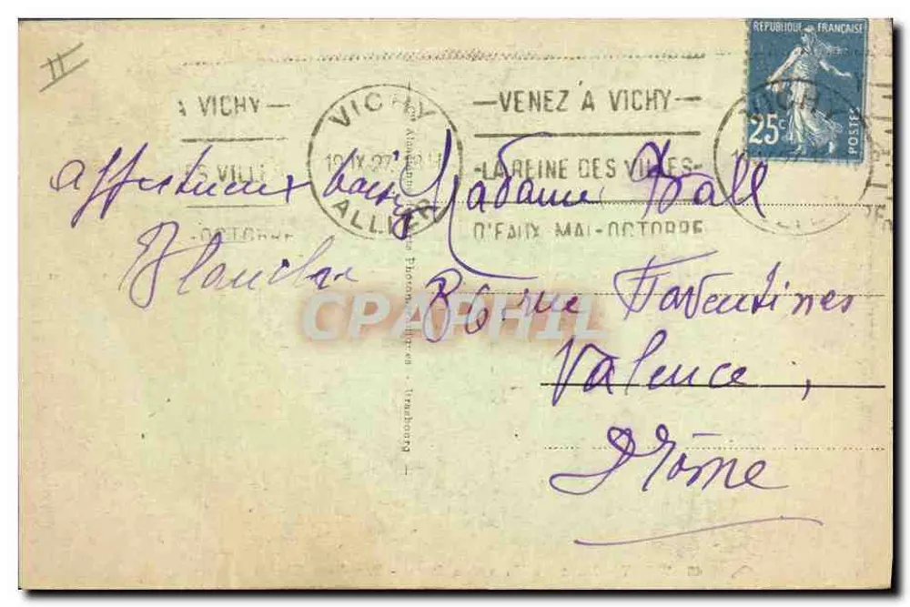 Vichy — In den neuen Parks — Riesige Poplars - Rückseite