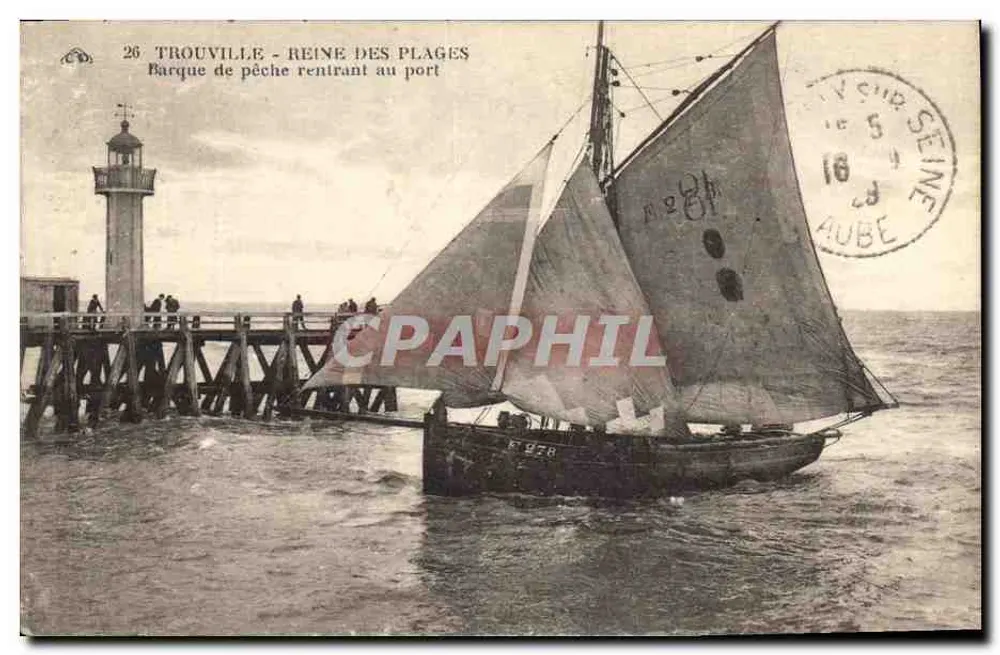 Trouville - Königin der Strände — Fischereiboot, das zum Hafen zurückkehrt — Verlag nicht sichtbar - Vorderseite