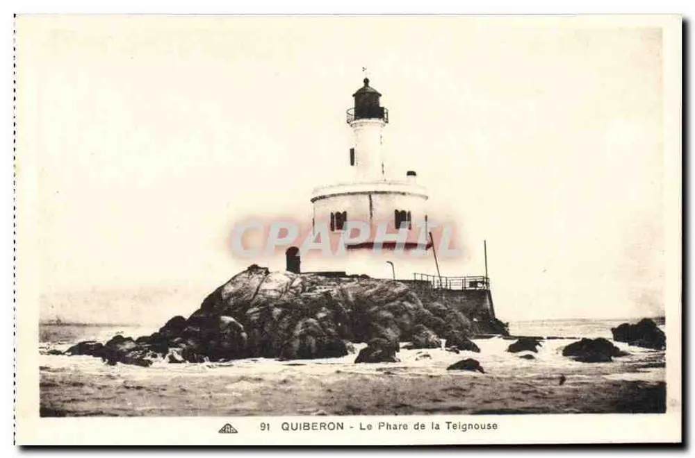Quiberon - O Farol da Teignouse — editor C. Alsatienne des Arts Photographiques, Strasbourg, n° 91 - Frente