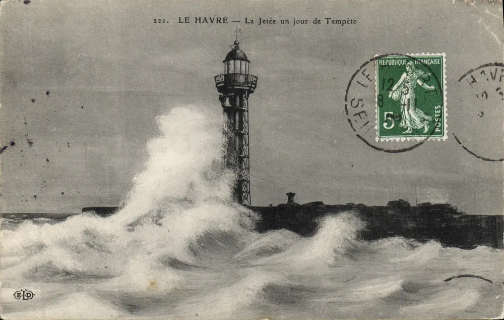 Le Havre — La Jetée un jour de Tempête — Éditeur ELD, n° 221 - Vorderseite