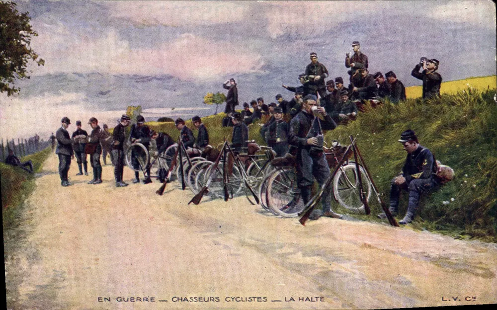 Im Krieg — Radfahrer-Späher — Die Pause — L.V. Cie - Vorderseite