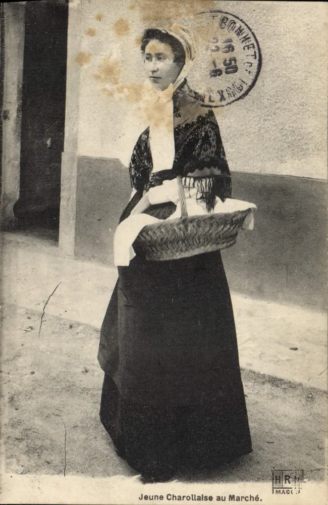 Jovem Charollaise no Mercado — HRM MAGCLIA — Bonneméthie 1916 - Frente
