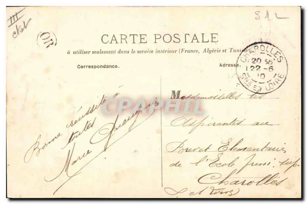 Jovem Charollaise no Mercado — HRM MAGCLIA — Bonneméthie 1916 - Verso