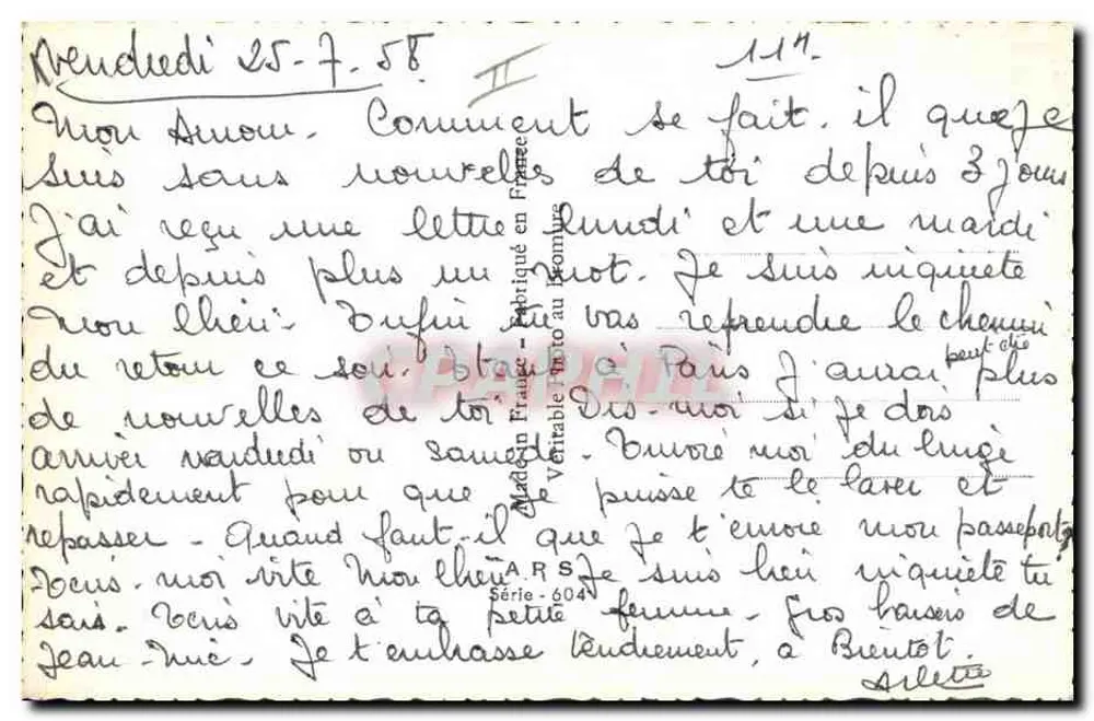 Dwie młode kobiety na campingu — scena kuchenna — wydawca A.R.S. nr 604 - Rewers