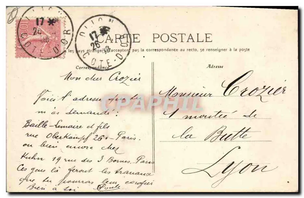 Dijon — Pomnik Darcy. Zamek wody — Wydawca: C. Sallidor, n°21 - Rewers