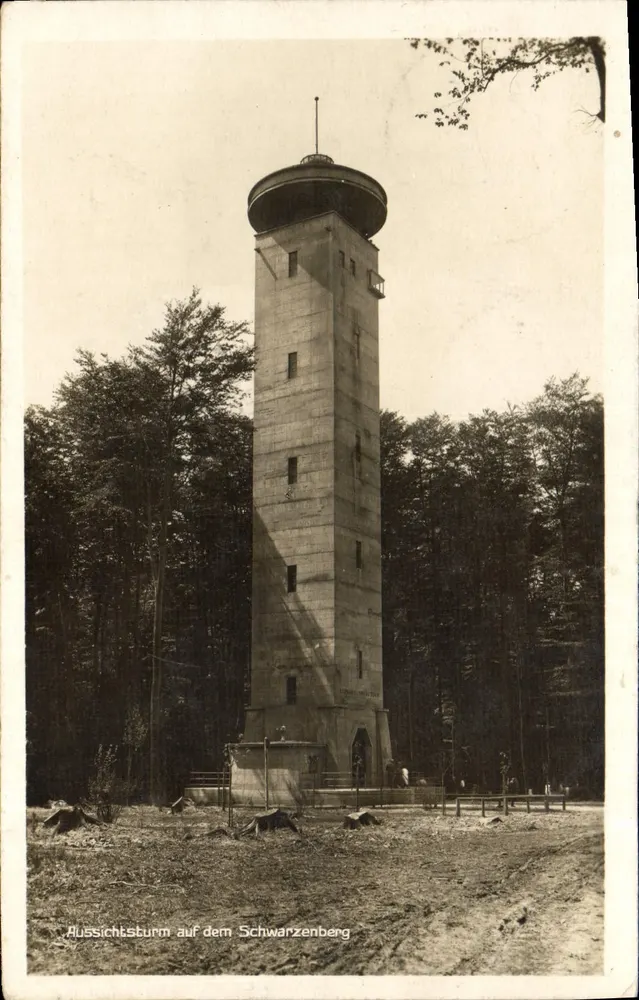 Aussichtsturm auf dem Schwarzenberg — Verlag Arthur Kuhn, Sanktbrücken - Vorderseite