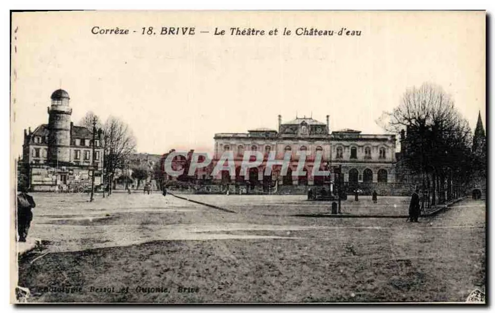 Brive - Das Theater und die Wasseruhr — Verlag: Phototypie Bessot et Oujonie, Brive - Vorderseite