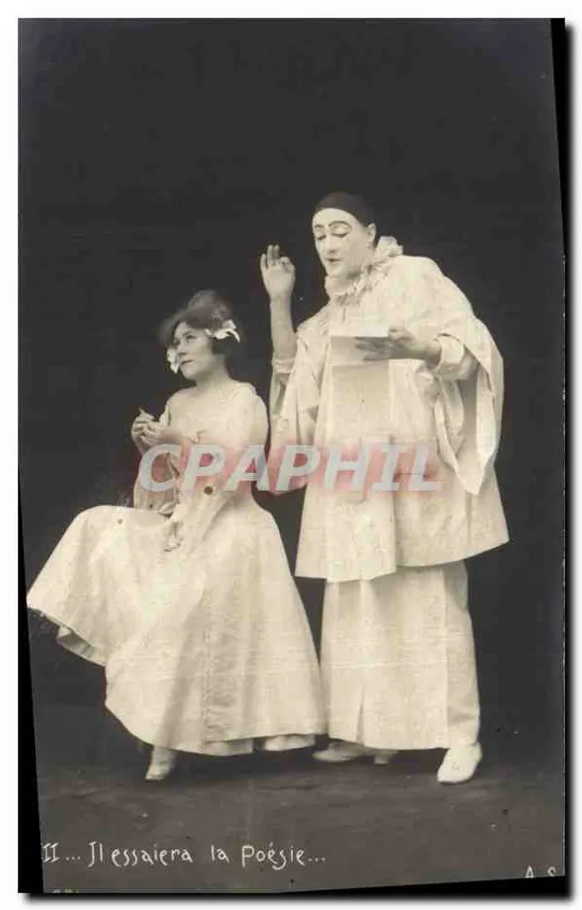 Clown und Frau — TheaterSzene — Verleger A.S. Nr. II - Vorderseite