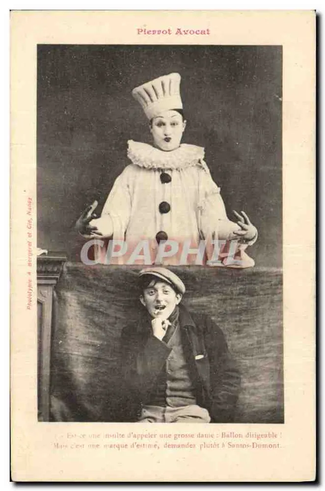 Pierrot Advogado — humorístico — Fototipia A. Bergerel e Cie, Nantes - Frente