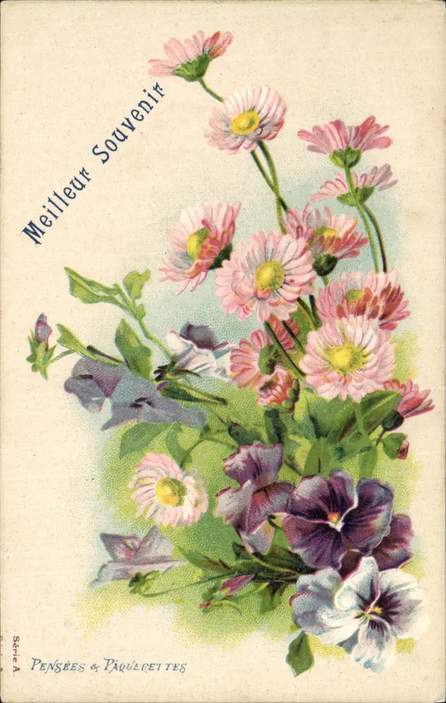 Blumenstrauß — Bestes Erinnerungsstück — PENSÉES & PAVULERETTES, Serie A - Vorderseite