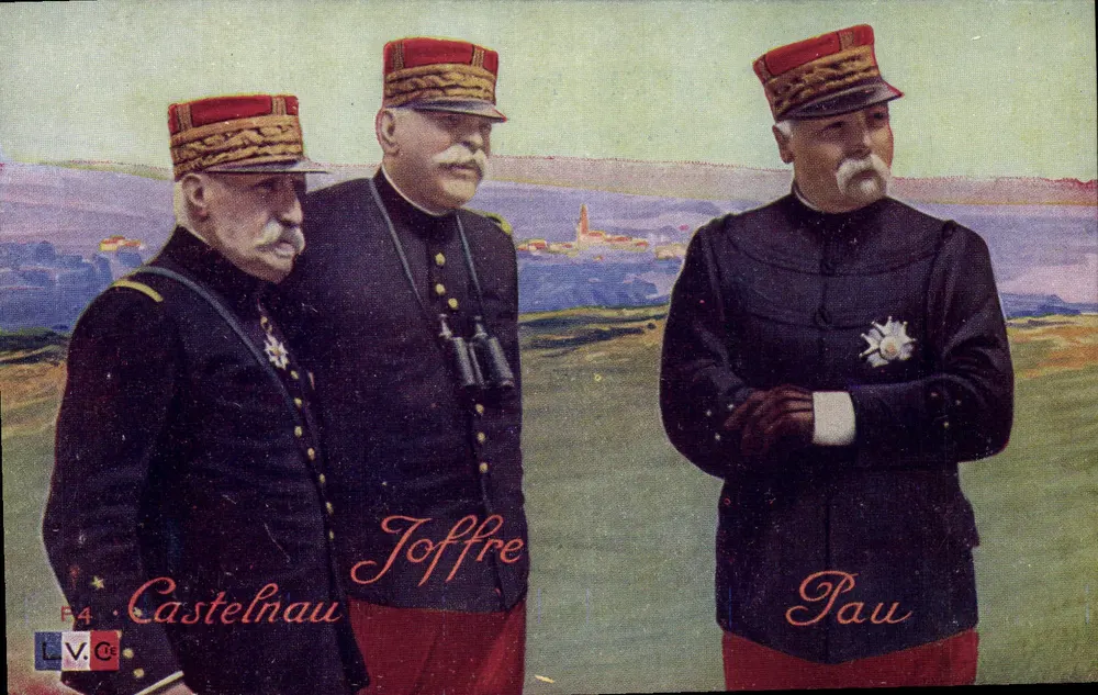 Castelnau, Joffre, Pau — drei französische Generale — Ausgabe L.V.C. n°54 - Vorderseite