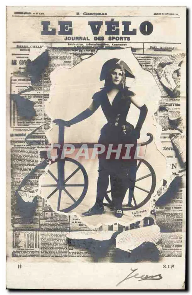 Frau im Radfahrer-Outfit — Le Vélo, Journal des Sports — S.I.P. n°11 - Vorderseite
