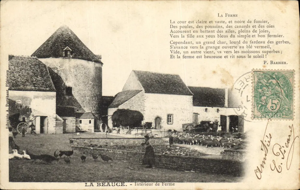 LA BEAUCE — Interior de Fazenda — Livraria A. Portéhaut Pithiviers - Frente