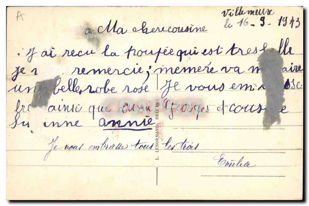 Na Beauce — Interior de Fazenda — L. Lenormand, Orléans - Verso