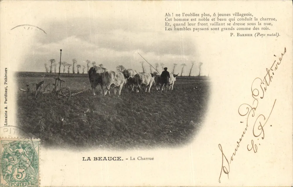 La Beauce — Die Pflugkette — Librairie A. Portéhaut, Verleger - Vorderseite