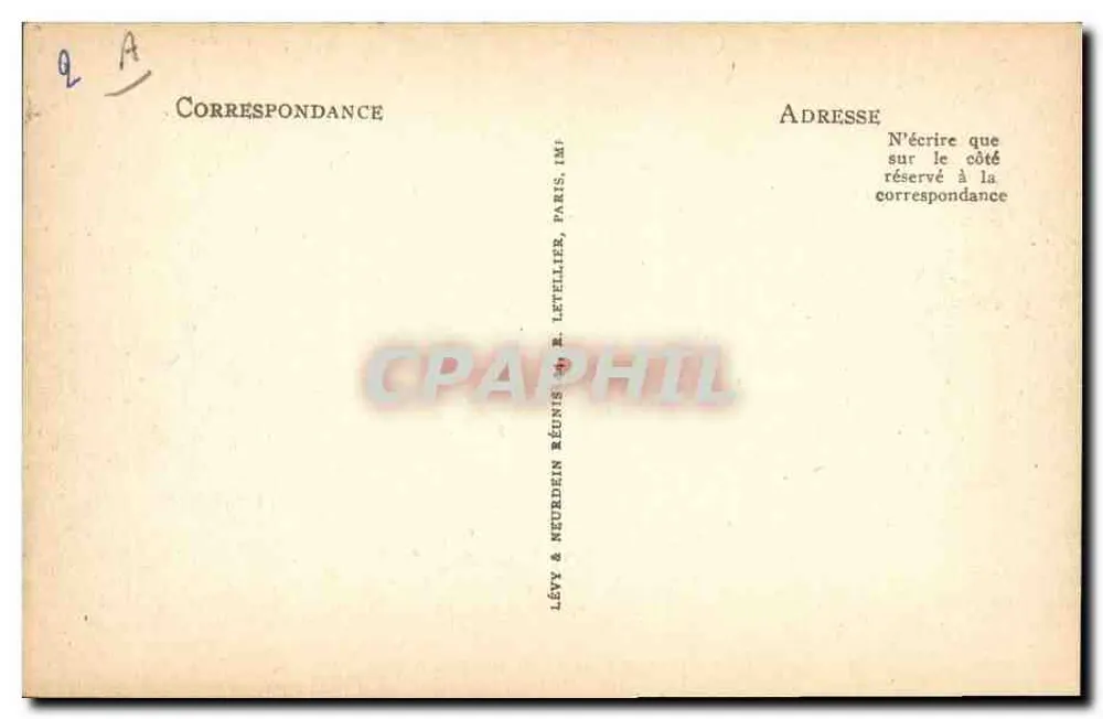 Em Beauce — A Colheita — Editor Lévy & Neurdein, Paris - Verso