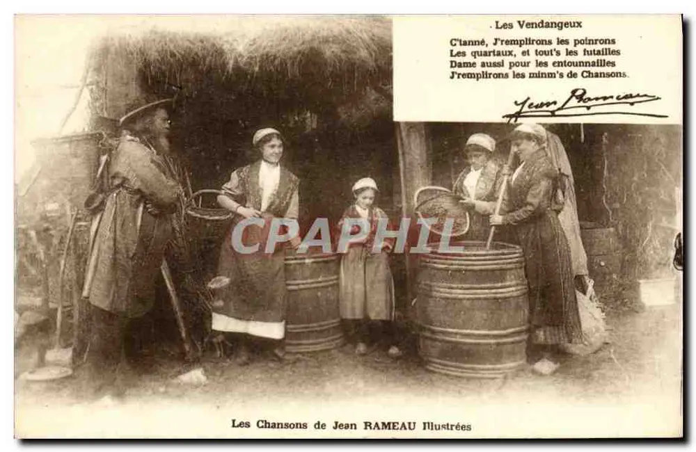 Les Vendangeaux — Les Chansons de Jean RAMEAU Illustrées - Frente