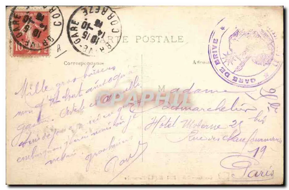 Brive - La Passerelle — Gare — éditeur A.C. Corrèze, n° 245 - Verso