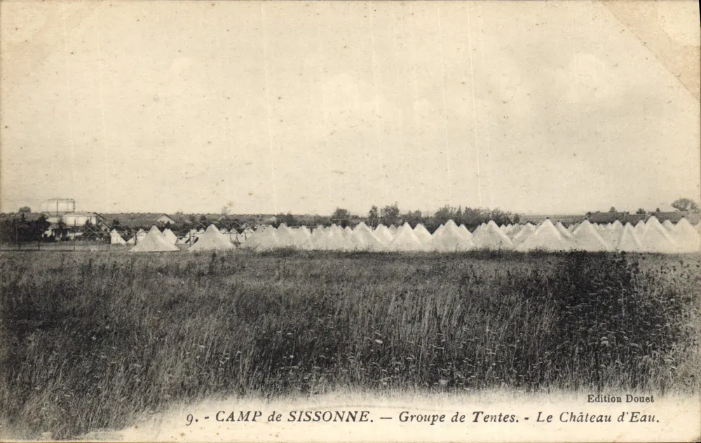 Camp de Sissonne — Gruppe von Zelten — Die Wasseruhr — Donet Edition - Vorderseite