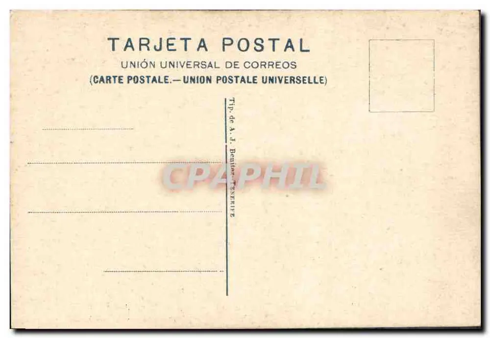 Armand Ory — Tour du monde à pied — Editor A. T. Benítez, série 'Tarjeta Postal' - Verso