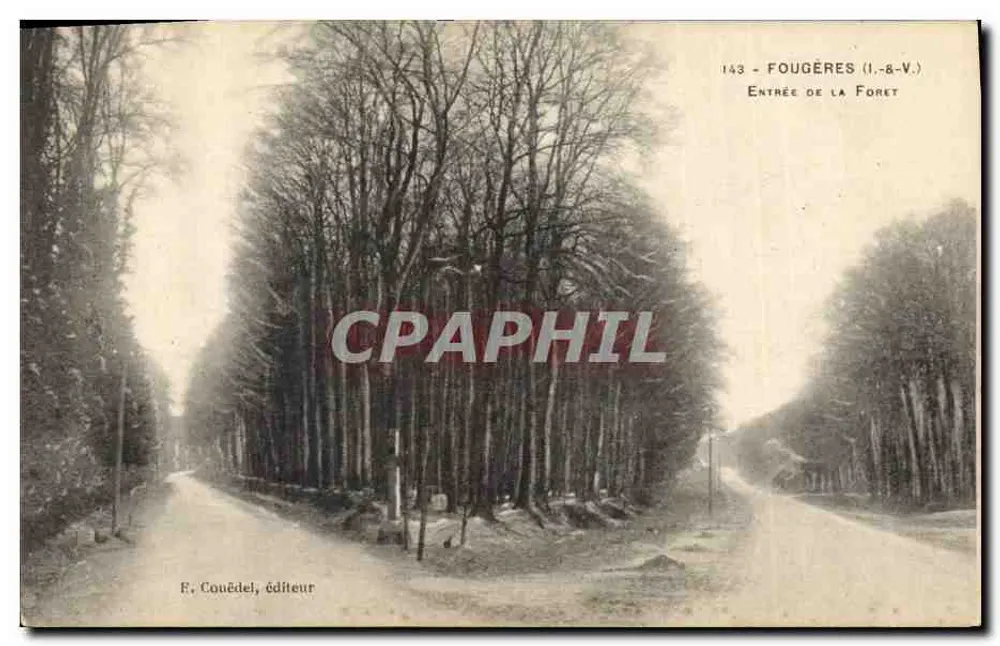 Fougères (Ille-et-Vilaine) — Eingang in den Wald — F. Couëdel, Verlag, Nr. 143 - Vorderseite