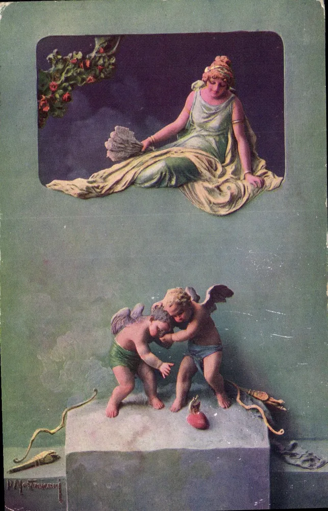 Rivalität — Szene von Cupido und Venus — Verlag MASTROIANNI, N° 39 - Vorderseite