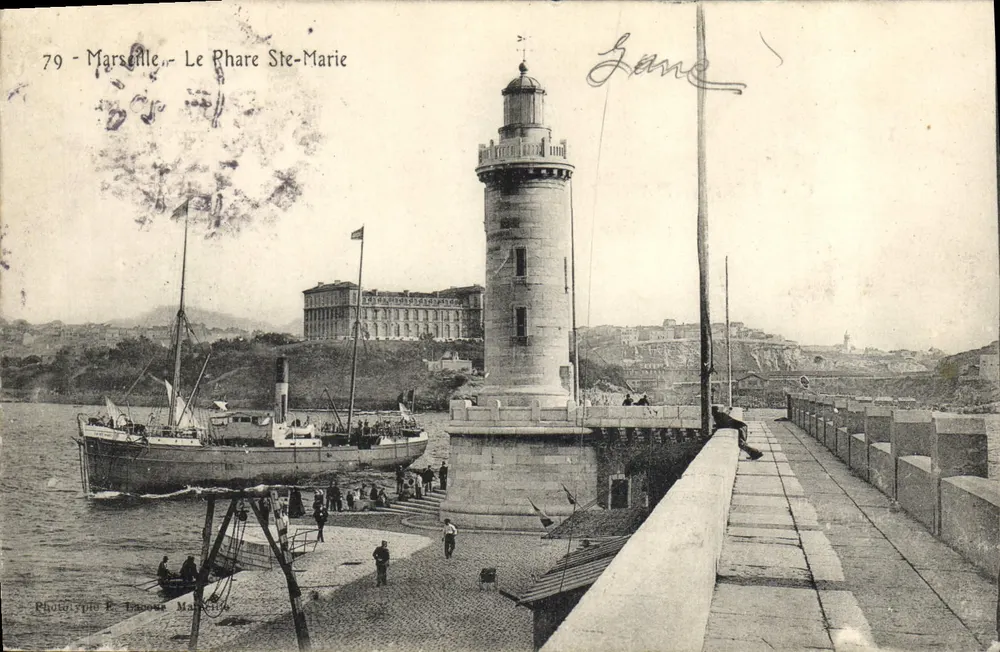 Marseille - O Farol de Santa Maria — Fototipia E. Favore Marseille, n°79 - Frente
