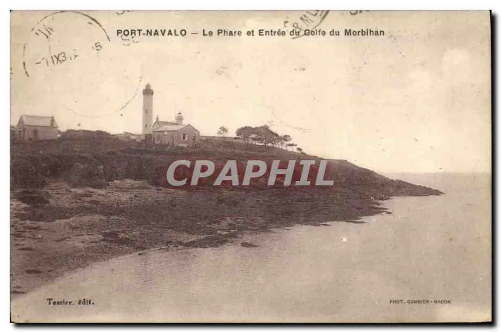 Port-Navalo — Der Leuchtturm und Eingang zum Golf von Morbihan — Fot. Combier-Macon - Vorderseite