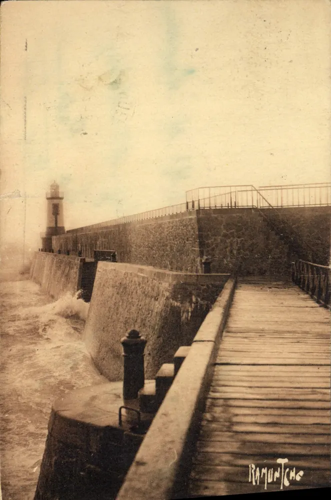 Wejście do portu Sables-d'Olonne — fara i przylądek — Ramuntcho - Awers