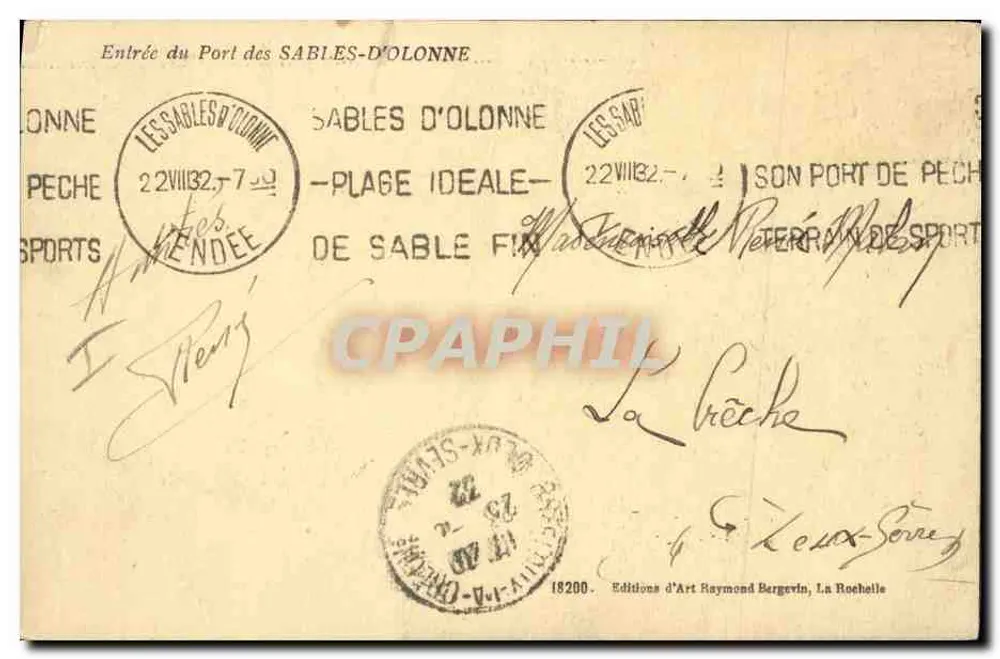 Wejście do portu Sables-d'Olonne — fara i przylądek — Ramuntcho - Rewers