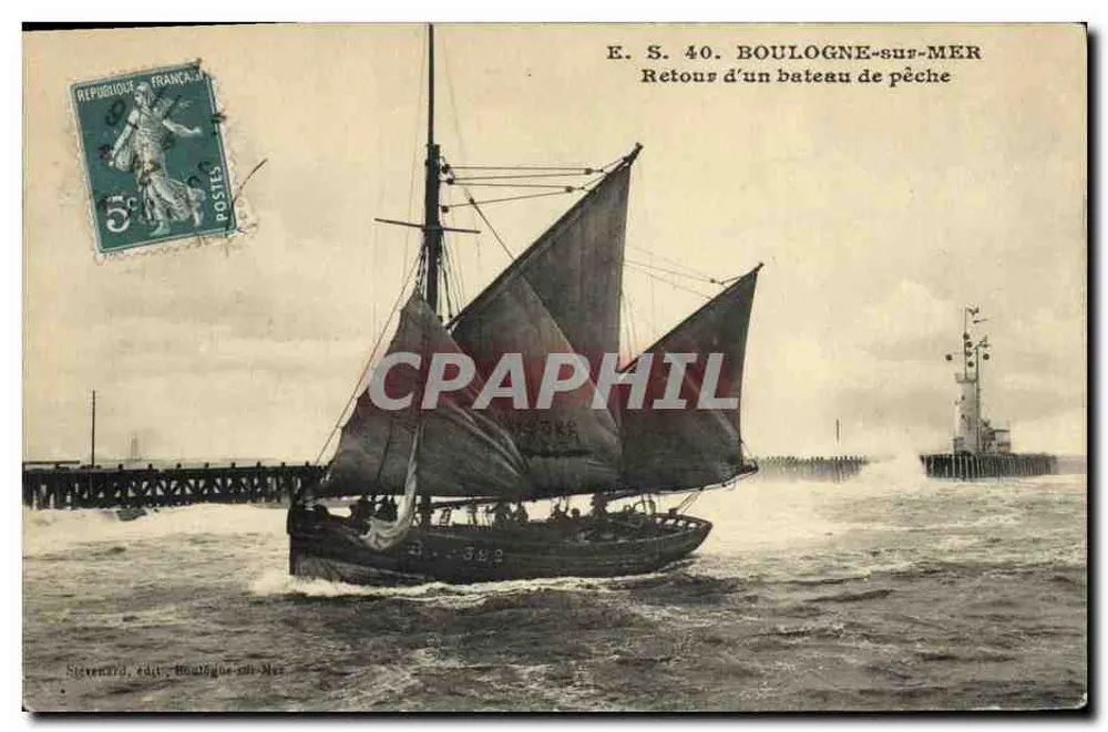 Boulogne-sur-Mer — Rückkehr eines Fischboots — Stevenard, Verlag Boulogne-sur-Mer - Vorderseite