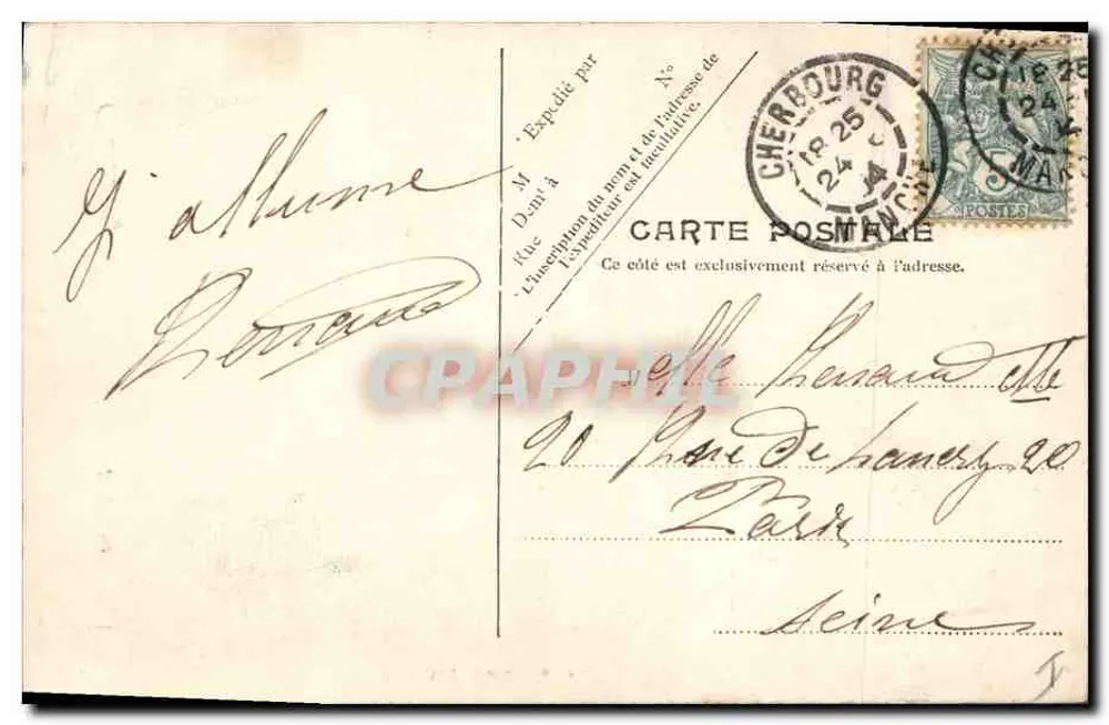 Cherbourg — O Farol — V.J. Paris, No. 19 - Verso