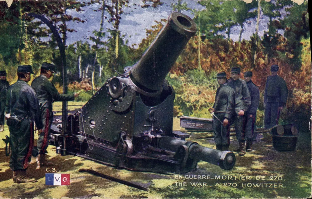 Canhão de 270 mm morteiro — Em Guerra — A 270 Howitzer — L.V.C. C.3 - Frente