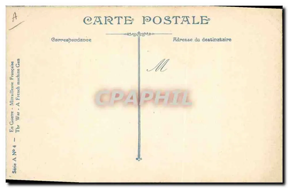 Soldados franceses com a metralhadora — L.V.C. — Série A N°4 - Verso