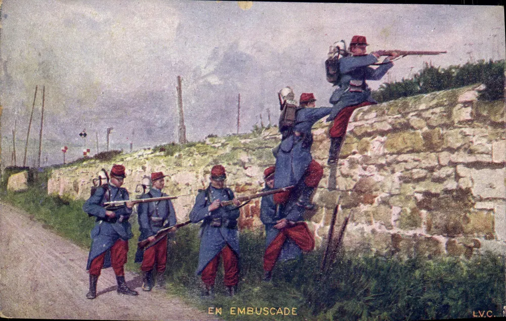 Em emboscada — Soldados em uniforme de guerra — L.V.C. — Série A N°1 - Frente