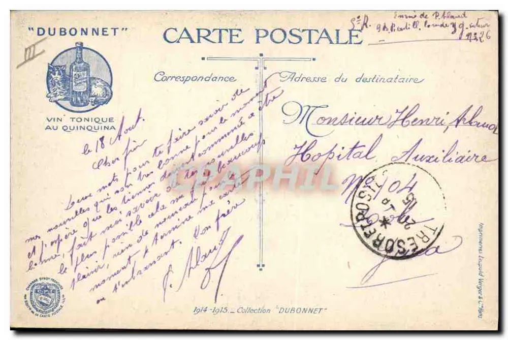 Víspera de Navidad en el frente — Dubonnet Vin Tonique al Chinino — Colección Dubonnet - Reverso
