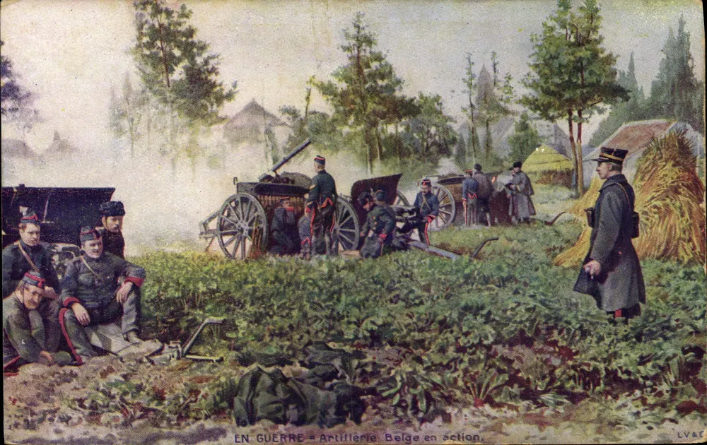 Belgische Artillerie in Aktion — Im Krieg — LV&É - Vorderseite