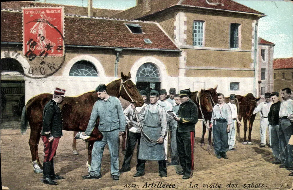Artillerie — Die Besichtigung der Hufe — Verleger L.N.V. Nr. 3702 - Vorderseite