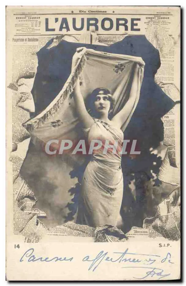 Frau in drapiertem Kleid — L'Aurore — Ernest Vaughan — S.I.P. n°14 - Vorderseite