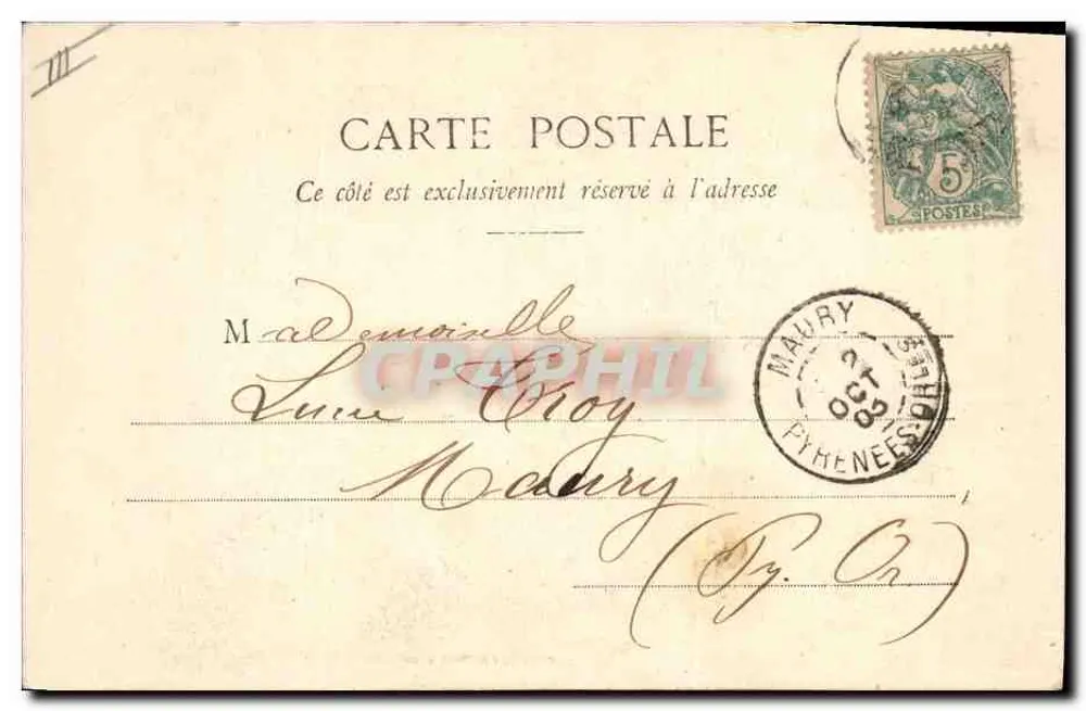 Frau in dunktem Kleid und Hut mit Federn — Journaux Costiqués — Paris-Vivant, Verlag A. Baudet & Cie, n° 300 - Rückseite