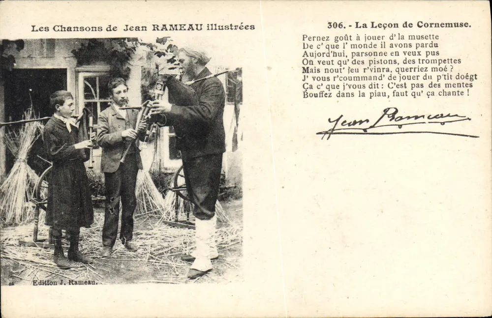 As Canções de Jean RAMEAU ilustradas — A Lição de Cornemuse — Edição J. Rameau, n° 306 - Frente