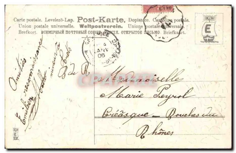Dois pássaros no meio de lilás — Janeiro — editor M.S. 13661 - Verso