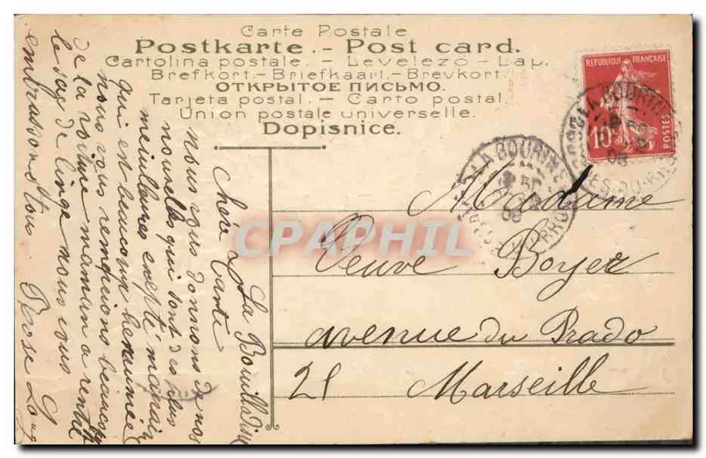 Flores azuis e brancas — Amizade — editor desconhecido, n° 783 - Verso